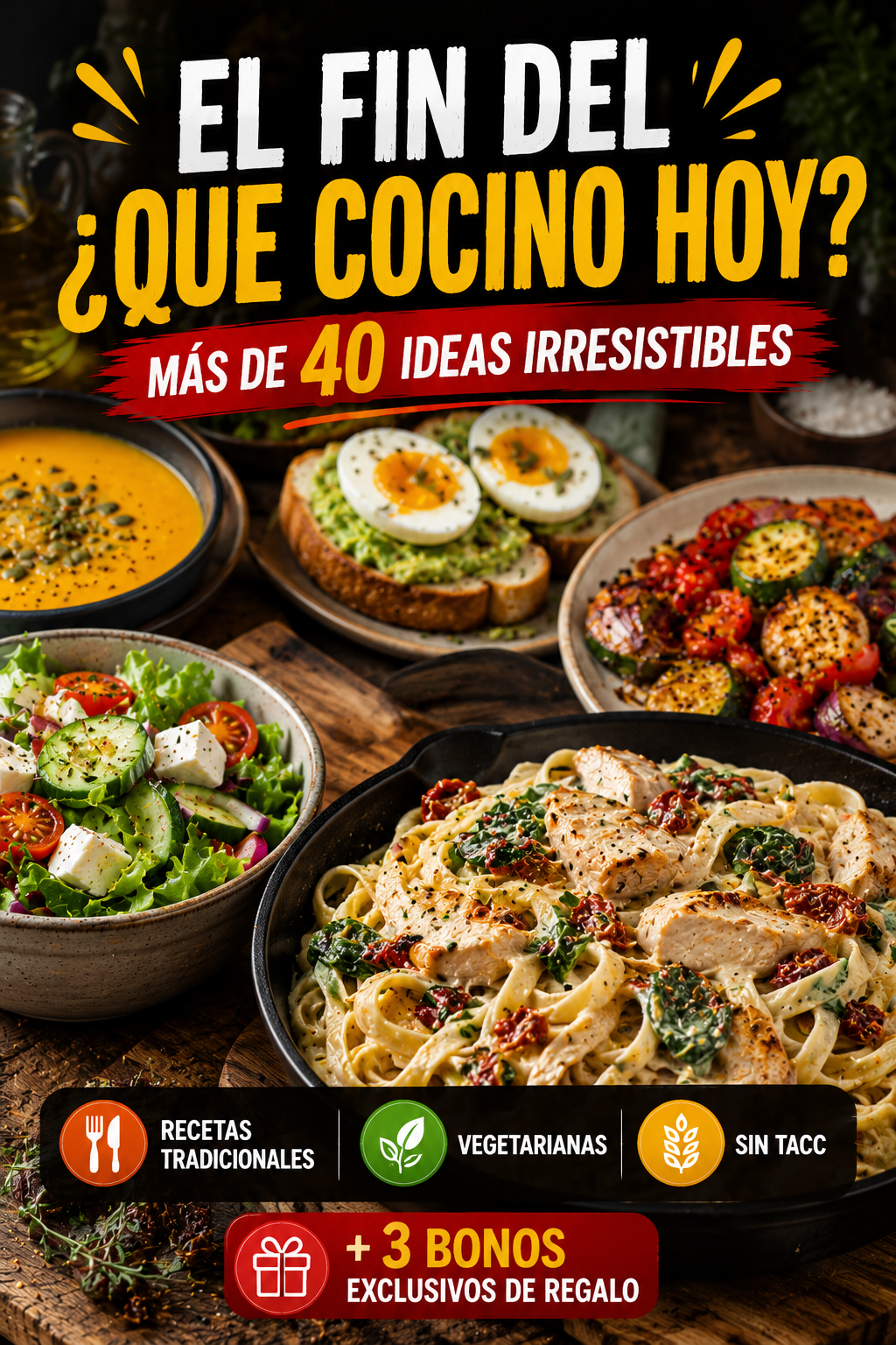 Mas de 40 ideas irresistibles para todos los días + 3 bonos de regalo.